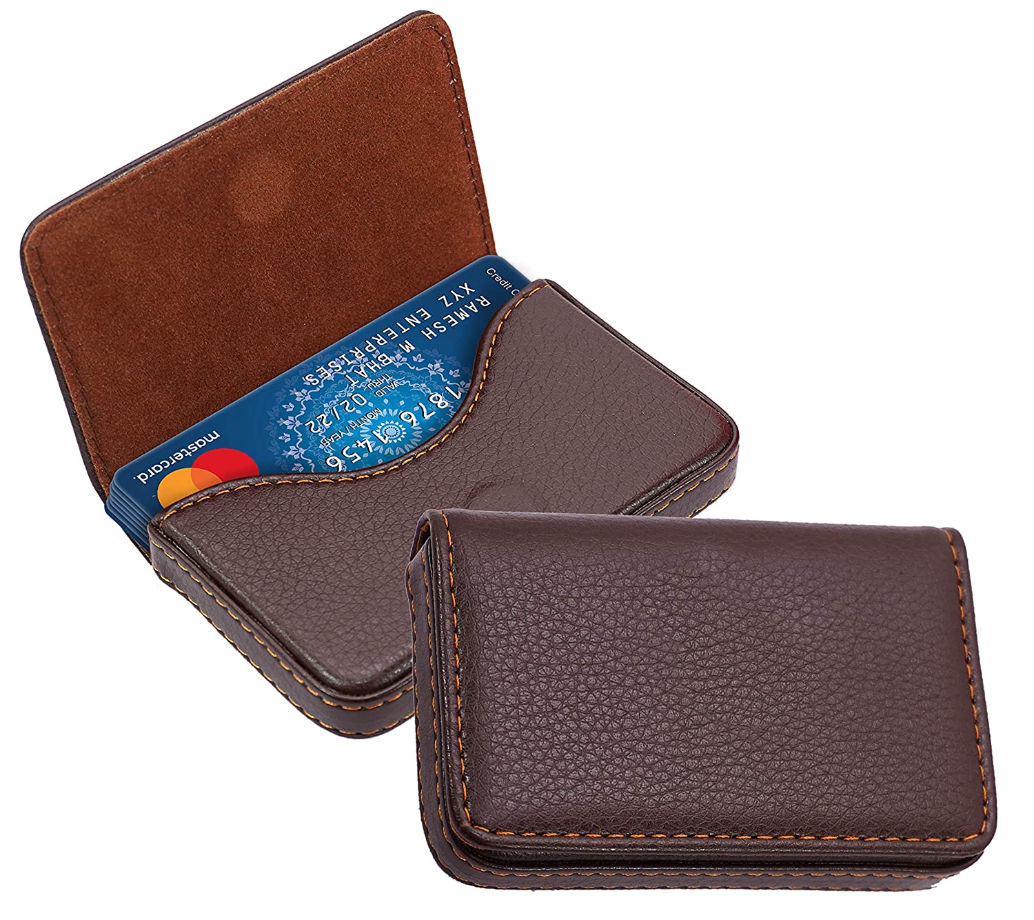 Dahsha Imported Pocket Sized Stitched Leather Credit Debit Visiting 