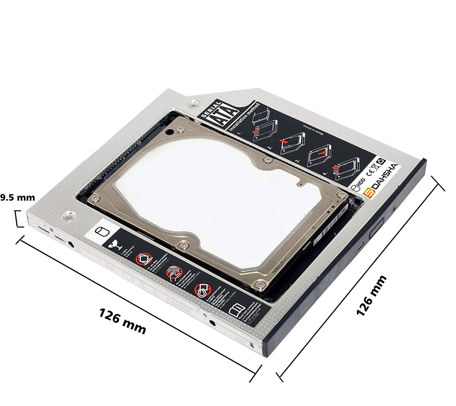 Dahsha Upgraded Version Sata Optical Ultrabay 2nd Hard Drive Caddy With