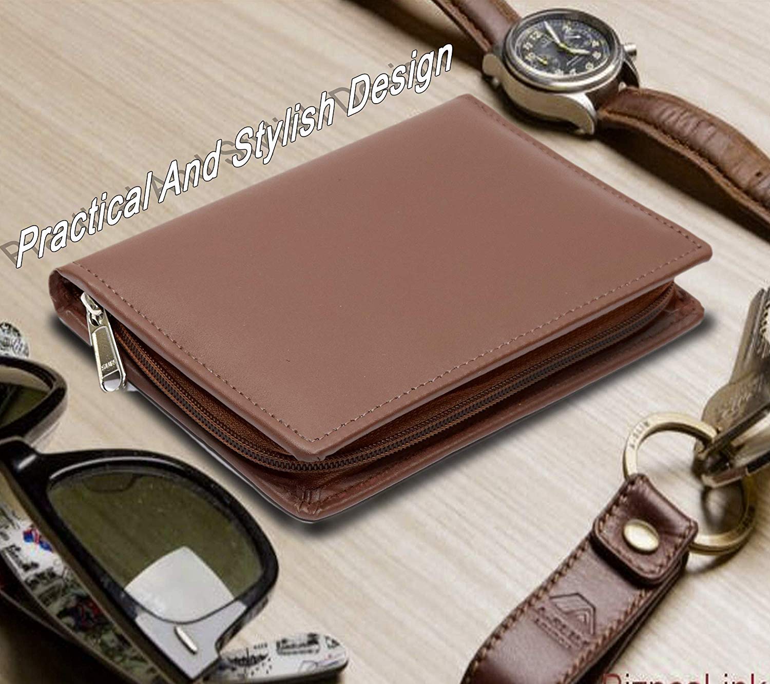 Buy LOUIS STITCH Unisex Leather Chocolate Brown Passport Cheque Book Holder  Travel Wallet Credit Card Organizer for Men and Women, Prague_PHBB
