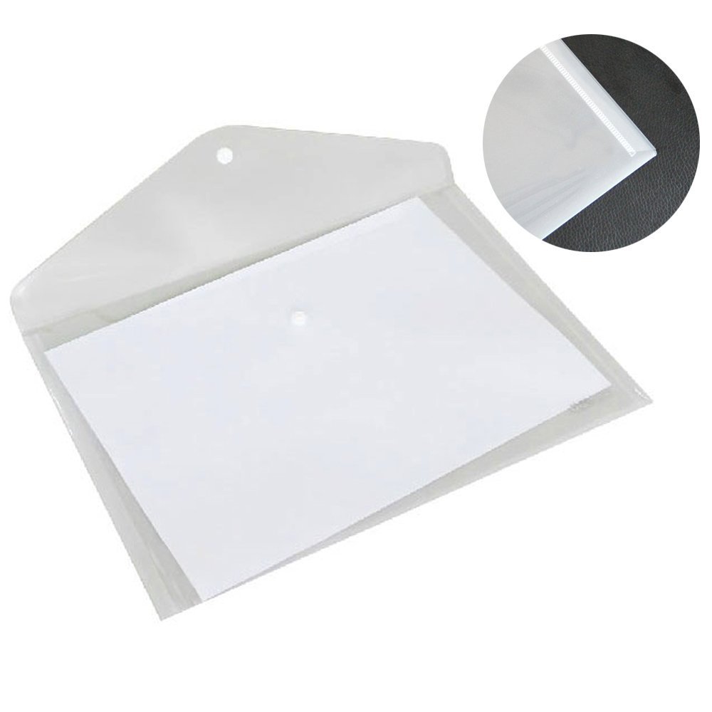 DAHSHA A4 PP Clear Envelope Folder and Thick Storage Bags with Snap ...